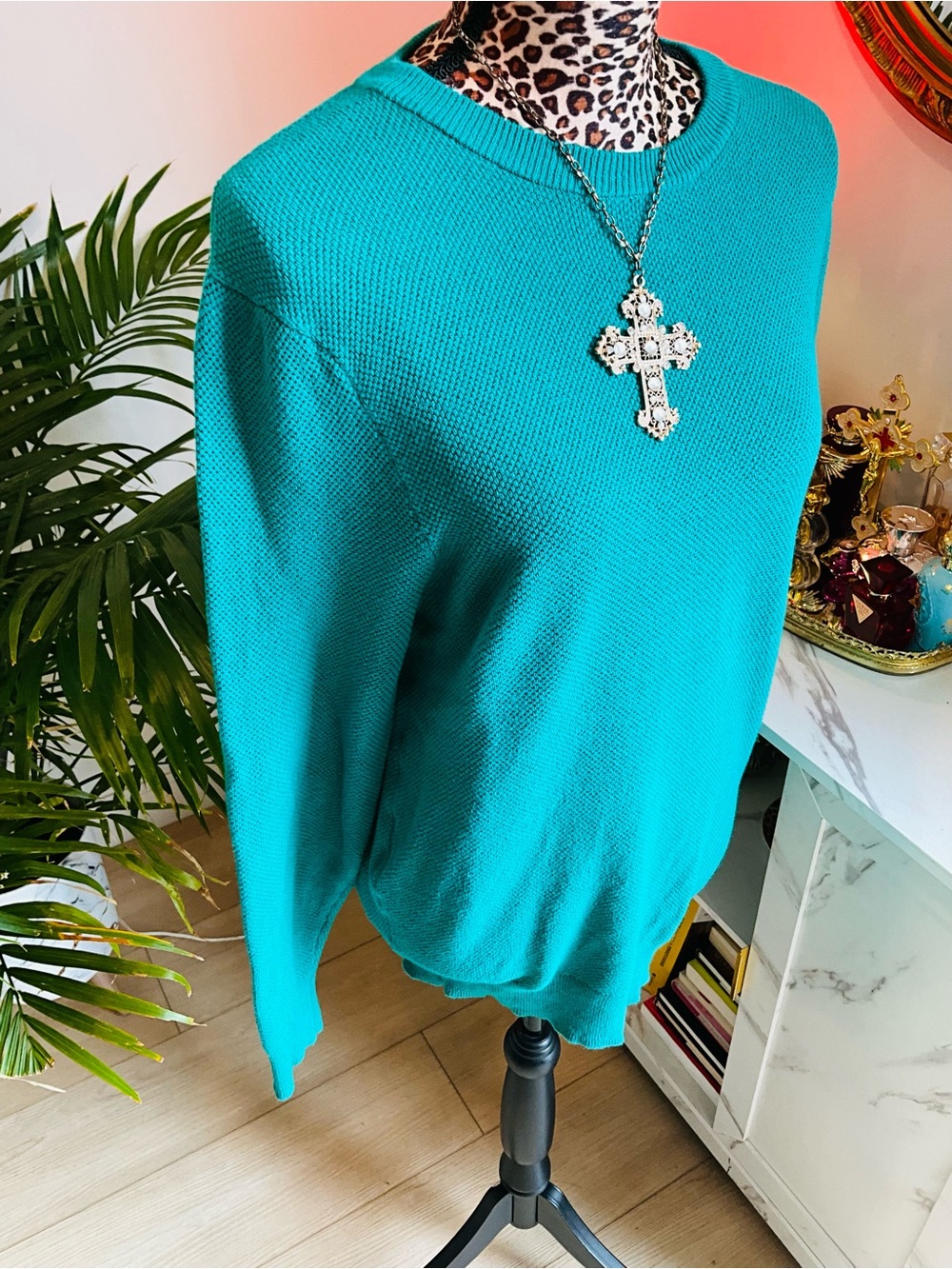 Teal Knit Sweater - Picture 4 of 8